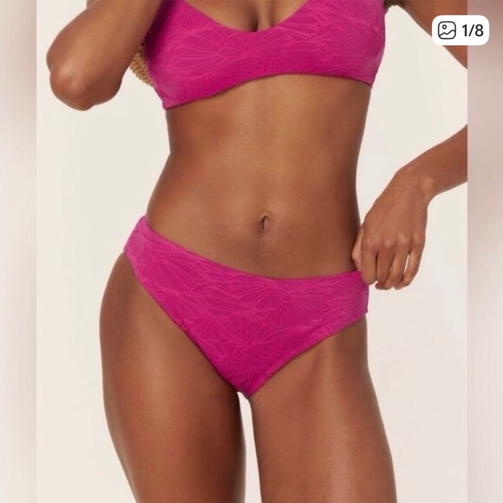Andie Swim The Molokai Bikini Set Floral Lava Pink NWT L